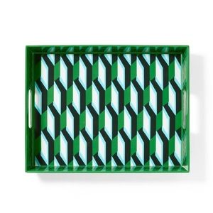 Arrow Geo Green Melamine Rectangle Serving Tray - DVF for Target NWT